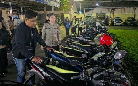 Polres Mojokerto Kota Amankan 80 Pemuda Konvoi,1 orang Kedapatan Bawa Sajam